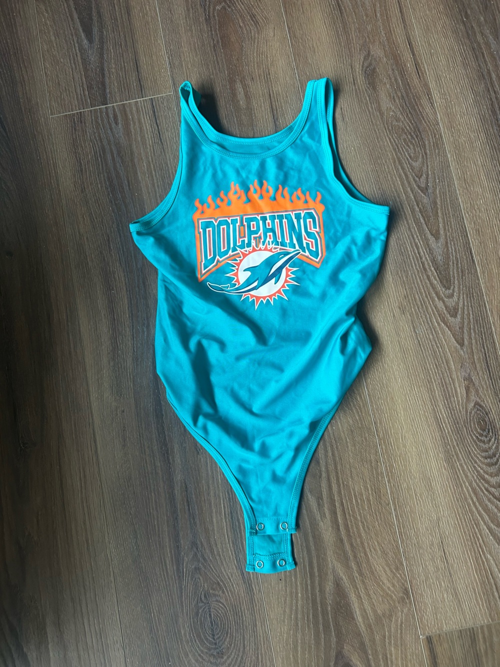 Miami Dolphins NFL Teal One-Piece bodysuitOrange & White Dolphins Logo